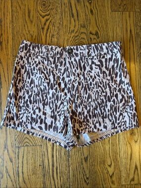 Maeve Brown and Cream Animal Print Shorts